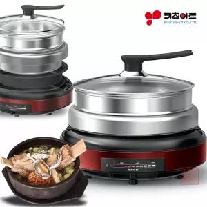 키친아트 4L 대용량 다기능 멀티 전기 쿠커 냄비 찜기 튀김 찜솥 전기냄비 멀티 스팀찜기 전골