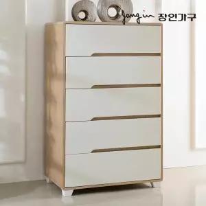 장인가구 시클리 화이트 800 5단 서랍장