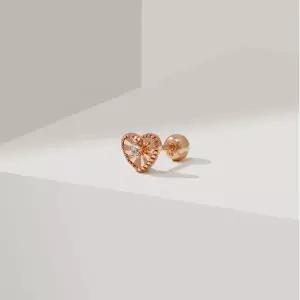 [롯데백화점]로이드 [GB] 하트 컷팅 스톤 포인트 한쪽 14k GOLD 피어싱 LPFN1030G