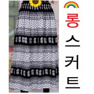 *(4) 면 고무줄치마/월남/엄마/통치마/롱스커트/반티/외출복/할머니/부인용/실내복/일복/집옷/잠옷
