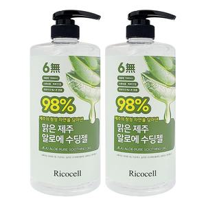 리코셀 네이처 리커버리 알로에 수딩 젤 1L 2개
