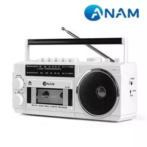 라디오 카세트 아남 A-36 AM FM USB 학습용 카세트 (화이트, 레드)