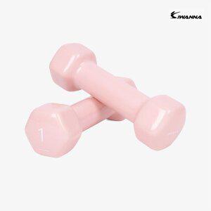 [기타]아이워너 다이어트 뷰티 육각 덤벨 1kg 코랄핑크 2개