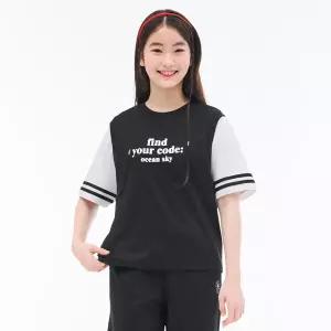 [오션스카이] [2color]여아 이너 레이어드 조끼 결합 반팔티셔츠