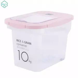 밀폐 라이스 키퍼 쌀통 보관통 10kg 바퀴 용기 투명 쌀보관