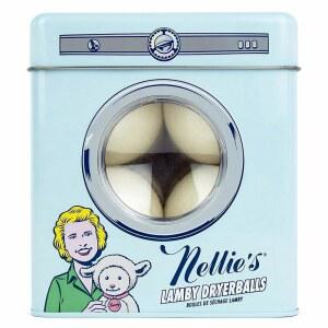 넬리의 램비 드라이어볼, 4팩 - 500개 이상의 하중을 견딜 수 있는 재사용 가능한 섬유 유연제 100% 순 뉴질랜드산 울, 건조기에서 무소음, 천 주름 감소 및 건조 시간 절약