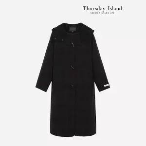 [Thursday Island] 후드카라 체크핸드메이드 더플코트(T238MCT254W)