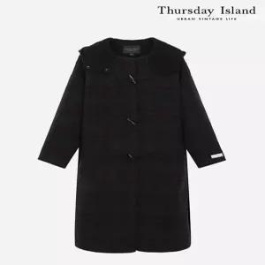[Thursday Island] 후드카라 체크핸드메이드 더플코트(T238MCT254W)