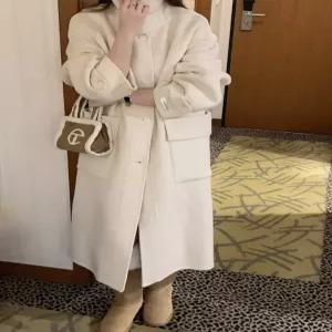 [헤레이스](울100)넥카라 싱글 핸드메이드 코트_YMSH25FW258