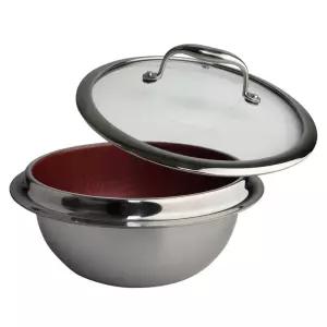 쿡셀 IH 홀로그램 큐브 레드 가마솥 22cm+유리뚜껑 22cm 인덕션가능 냄비