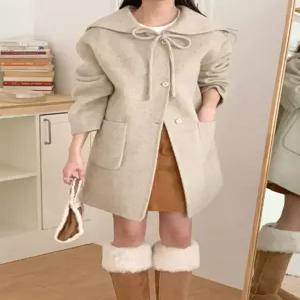 [헤레이스]울100 세라 끈 핸드메이드 코트_YMSH25FW357