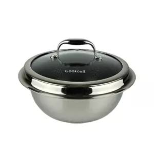 쿡셀 블랙큐브 세라믹 IH 가마솥 22cm(22cm 유리뚜껑 포함) 스텐 냄비 모든열원가능