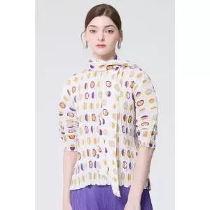 [요이츠](택가 185,000원)도트앤도트 플리츠 스카프세트 블라우스_YI03WNPBL08
