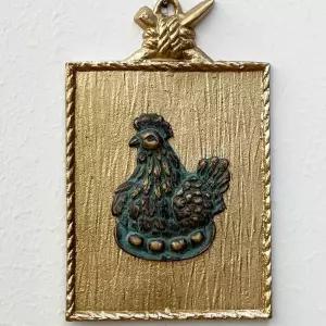 코뚜레 황동판 주물액자 풍수 닭거실 엔틱 앤틱 고급 인테리어 벽걸이 그림 집들이 개업선물 결혼선물