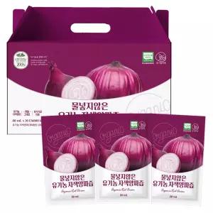 유기농마루 정품 물넣지않은 유기농 자색양파즙 80ml x 30p(2.4L) 1개