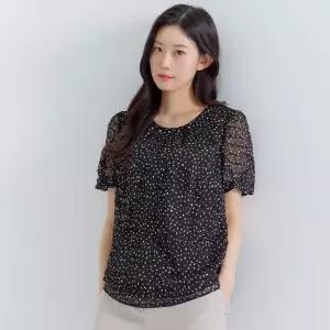 [하프클럽/지센](2컬러) 도트변형 조직감 티블라우스 LFWSP408