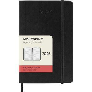 몰스킨 클래식 2026년 12개월 데일리 400페이지 블랙, 플래너, x 소프트 커버, 5.5인치), 포켓(3.5인치