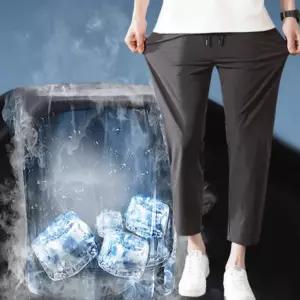 남성 여름 슬랙스 아이스 캐주얼 테이퍼드 남성 냉감 바지 쿨링 슬림