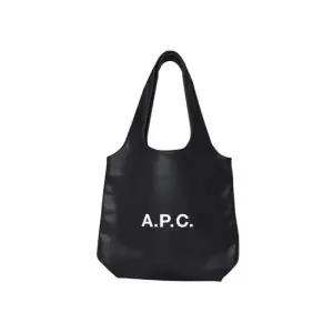 A.P.C [명품] 아페쎄 26SS NINON 로고 프린팅 스몰 토트백 블랙 PUAAT M61861 LZZ