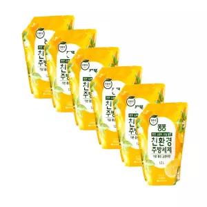 퐁퐁 친환경 주방세제 오렌지 리필 1200ml 6개