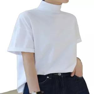 반팔목티 레이어드 여자 기본 폴라티 얇은 슬림 여성 여성용 오피스룩 이너