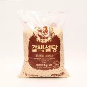 백설 갈색 설탕 3KG 황설탕 갈색 설탕