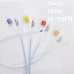 SD 실리콘 폴리 카테터 10개 3WAY 모음/카테타 소변줄 도뇨관 멸균제품 비뇨기관 쓰리웨웨이 의료기기
