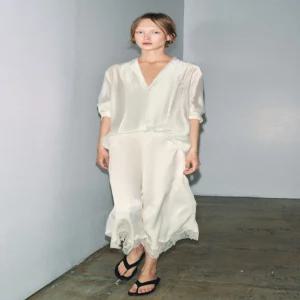 zara 자라 ZW 컬렉션 레이스 새틴 스커트 - 바닐라 2731/054/727