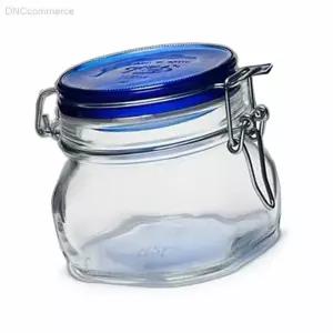 보르미올리 피도 블루 밀폐 유리용기 500ML 고무패킹 이태리수입 투명유리병