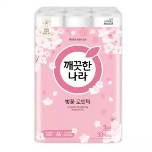 [핫트랙스]WL 깨끗한나라)3겹데코벚꽃로맨틱화장지(27Mx30롤)(WFLPPUN)