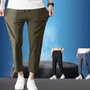 아이스 슬랙스 밴딩 여름 스판 남성 테이퍼드 바지