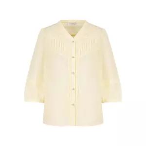 크로커다일레이디 CROCODILE LADIES 레이스와 핀턱디테일 블라우스 CLEMBL113 CLEMBL113-ECL 100979