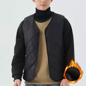 웜 라이트 남성 심플 데일리 퀄팅 조끼 [BIE52356]
