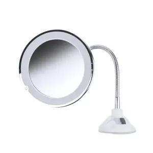 조명거울 LED 확대 거울 10배 플렉시블 부착형 탁상 원형 화장