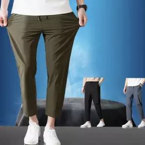 테이퍼드 밴딩 남성 아이스 여름 스판 바지 슬랙스 LiK49sKN