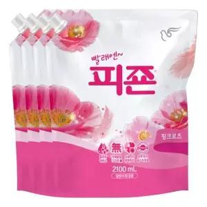 [하프클럽/]피죤 섬유유연제 핑크로즈 2100ml X 4개