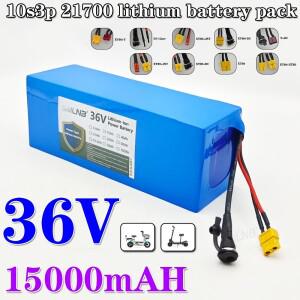36V 15Ah 10S3P 21700 배터리 팩 내장형 BMS 250W-500W 스쿠터 자전거