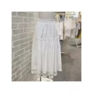 [하프클럽/레코브]  LC31F5SK518X 밑단 레이스 롱 스커트