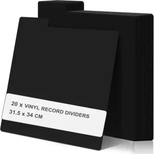 20개 비닐 레코드 분할기 탭이 있는 12.4 x13.4 플라스틱 재사용 가능한 LP 정리 DIY 블랭크 앨범 분리기
