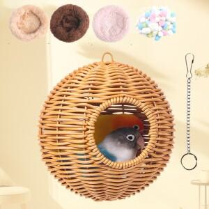 새둥지  잔디 수동 짠 새장 집 앵무새 카나리아 잉꼬 일종 Cockatiel 부화 오두막