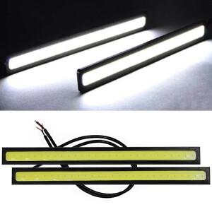 LED COB 전구 스트립  자동차 주간 주행  블루 화이트 작업등  방수 DRL 패널 신호 램프  2 개  17cm