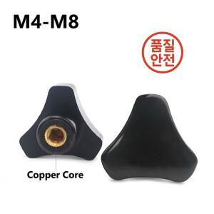 1/2 Pcs 삼각형 머리 베이클라이트 손 엄지 너트를 조이십시오 M4 코어 플라스틱