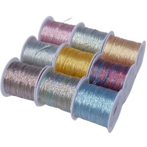 목걸이 팔찌용 수동 짠 로프 스트링 실  DIY 쥬얼리 수제 재료  다채로운 줄 코드 0.2-0.8mm  25-100m