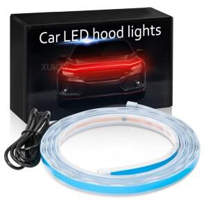 Led 자동차 후드 조명 스트립  화이트 레드 블루 슬림 장식 분위기 램프  DRL 주간 주행등  12V  180cm  70