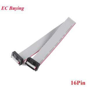 JTAG ISP AVR 다운로드 케이블 와이어 라인  그레이 플랫 리본 데이터 FC-16 2.54mm 피치 16 2x8 핀  30cm