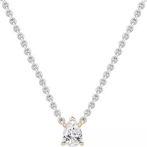 ALLORYA 0.50캐럿 배 연구소 재배 화이트 다이아몬드 티어드롭 솔리테어 14K 솔리드 골드 여성용 펜던트