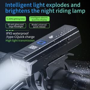 3000루멘 자전거 라이트 2000mAh 보조베터리 손전등 핸들바 USB 충전 MTB 도로 사이클링