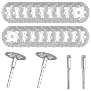 다이아몬드 톱날 로터리 공구 블레이드 20-30mm  3mm 맨드렐 포함  드레멜 미니 소형 절단 디스크  석재