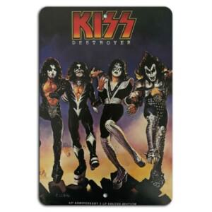 KISS 디스트로이어 앨범 커버 포스터 45주년 기념 빈티지 메탈 사인 -알루미늄