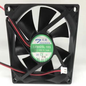 TX9025L18S DC18V 0.14A 9CM 9025 2선식 냉장고 온도 조절 캐비닛 냉각 팬